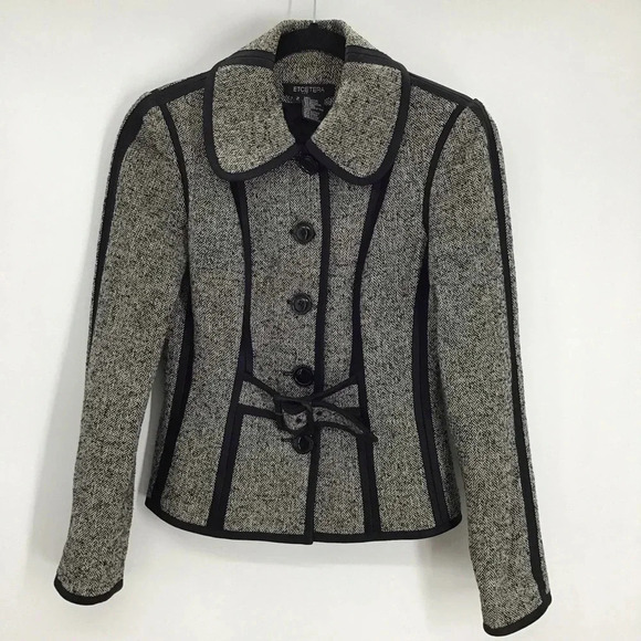 Etcetera Women’s Tweed Wool Blend Belted Blazer Jacket Size 2 - Picture 1 of 9
